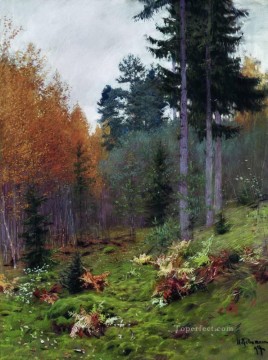  1894 Works - in the forest at autumn 1894 Isaac Levitan